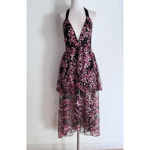 Rare NWT For Love and Lemons Beaded Gibson Cherry Blossom Floral Tiered Dress S - Picture 3 of 16